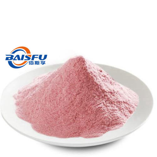 Baisfu Top Quality Light Red Powder Pure Natural Organic Strawberry Freeze Dried Powder 100% pass 80 mesh for Solid beverages and baked goods