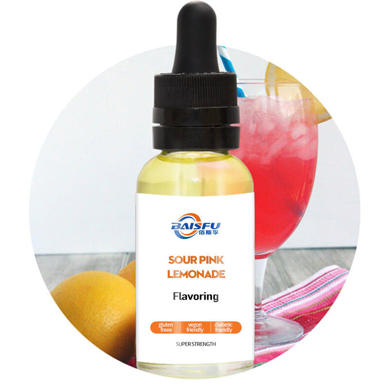 Baisfu Premium Food Grade Sour Pink Lemonade Flavoring Food Additives  Natural High-Strength Concentrate 99.0%-99.5% Assay