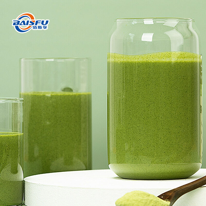 Baisfu High Solubility Pure Freeze-Dried Kale Powder Rich in Chlorophyll Natural Colorants for Healthy Drinks