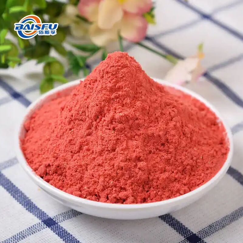 Baisfu Wholesale Pure Freeze Dried Strawberry Powder Food Grade High Vitamin C for Beverages